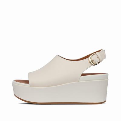 Fitflop Women's ELOISE Leather Back-Strap Wedge Sandals - Grey, FJ4250837